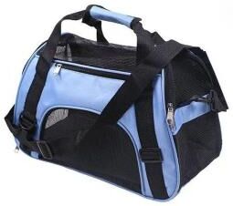 Inspired Living Portable Mesh Pet Carrier Tote For Small Dogs & Cats blue l