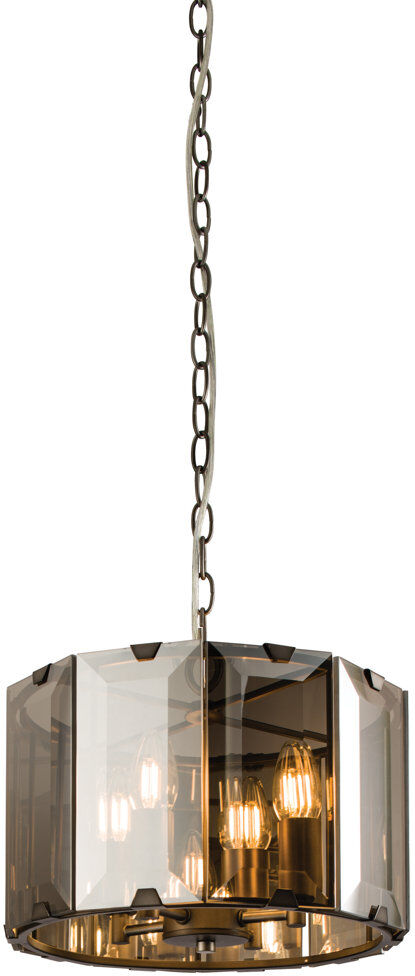Mercury Tedrow 4 - Light Drum Chandelier Black 50cm H X 35cm W X 35cm D