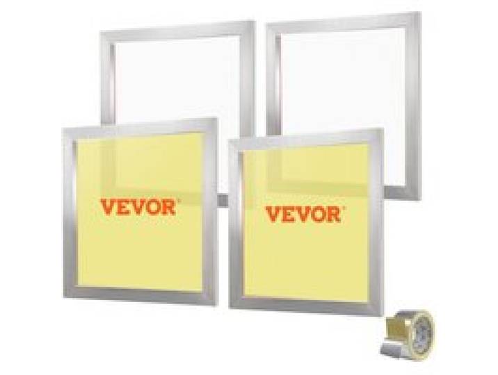 VEVOR 4 Stk. Aluminiumlegierung Siebrahmen Siebdruckpresse 50,8 x 50,8 cm, Siebdruckmaschine Zubehör 110 Mesh, Säureresistenz & nicht Verformbar für Kissenbezügen, Stoffen, Papier, Kopierpapier usw.
