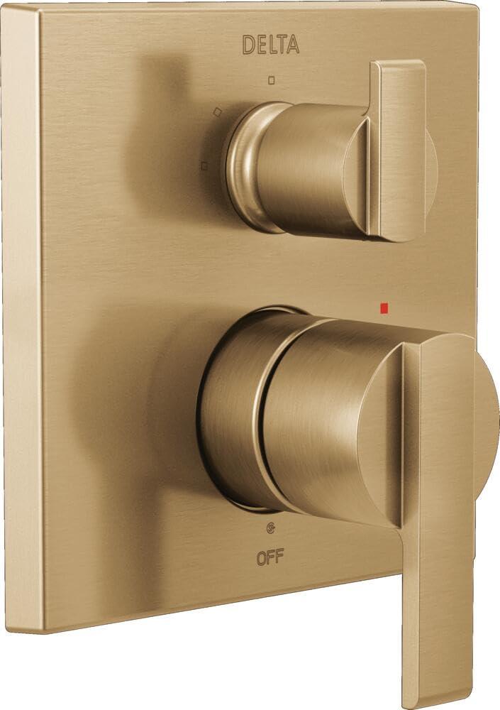 Eckiges Duschventil Trim 14 Serie, 3-Stufen-Umsteller, Champagner Bronze