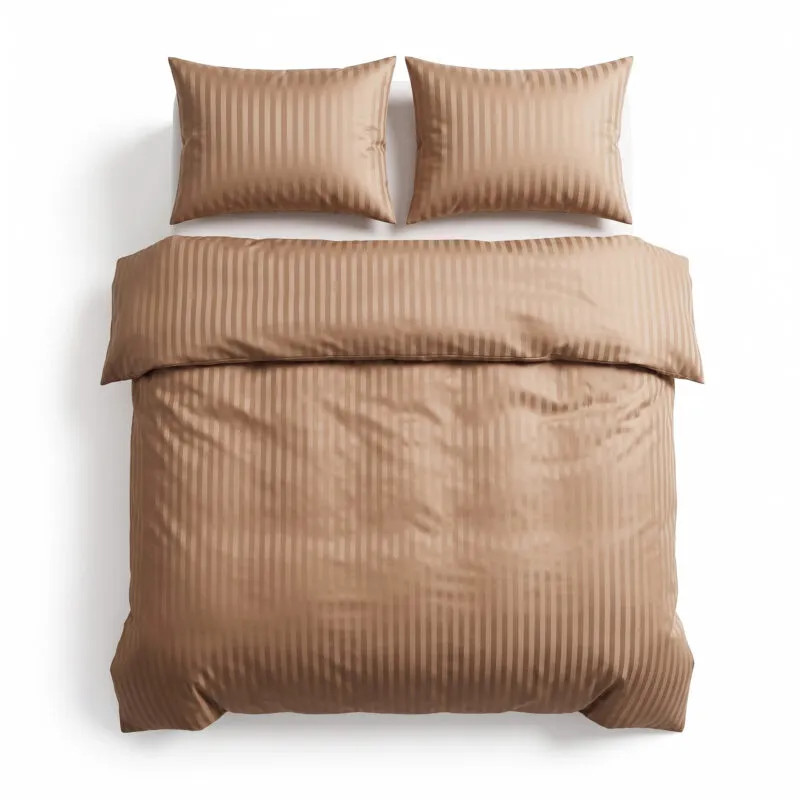 Sleeptime Dallas Microfibre Bedovertrek Beige Gestreept 240 x 220 cm