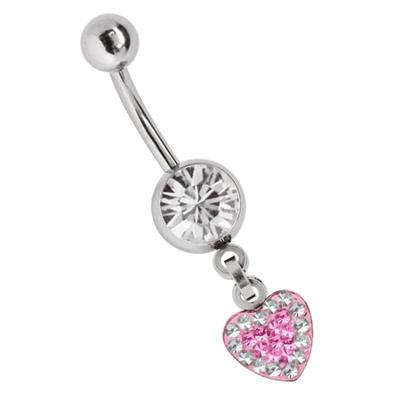 Bauchnabelpiercing ADELIA´S "Piercing Bauchnabelpiercing", rosa, Piercings, Damen, onesize, Chirurgiestahl, Banane mit 8 mm Zirkoniakugel in klar