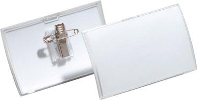 Namensschilder mit Metall-Kombiklemme, 54 x 90 mm, 25 Stück