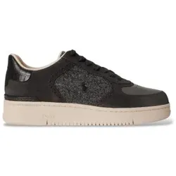 Polo Ralph Lauren für Herren. 809P15529001 Masters Sneaker schwarz (41), Leder, Wohnung, Schnürsenkel, Lässig