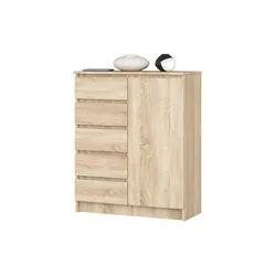Highboard 80 cm breit Kuran , holzfarben , Maße (cm): B: 80 H: 97