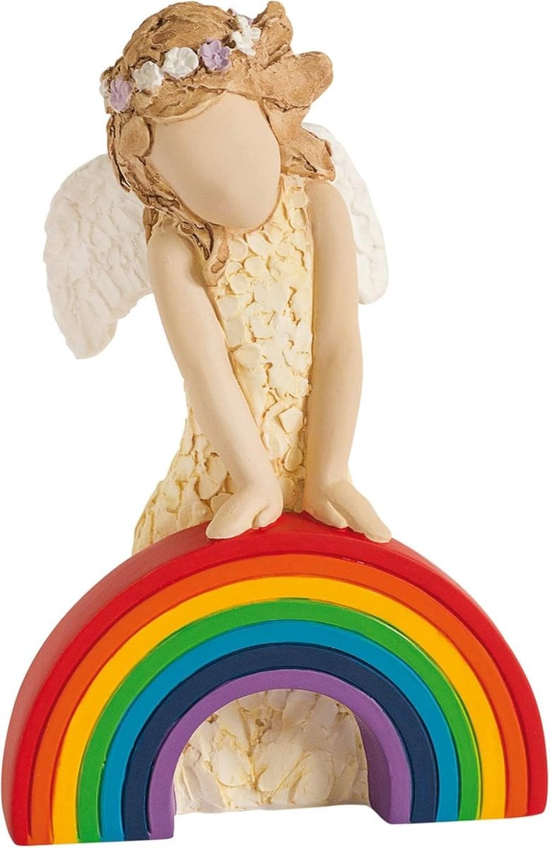 Regenboog Engel Beeldje Liefde Hoop Decoratief Figuur Hoogte: 12 cm