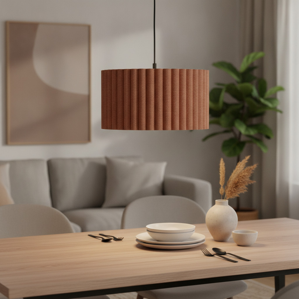 Lyora Hanglamp Nos koffie bruin met textiel