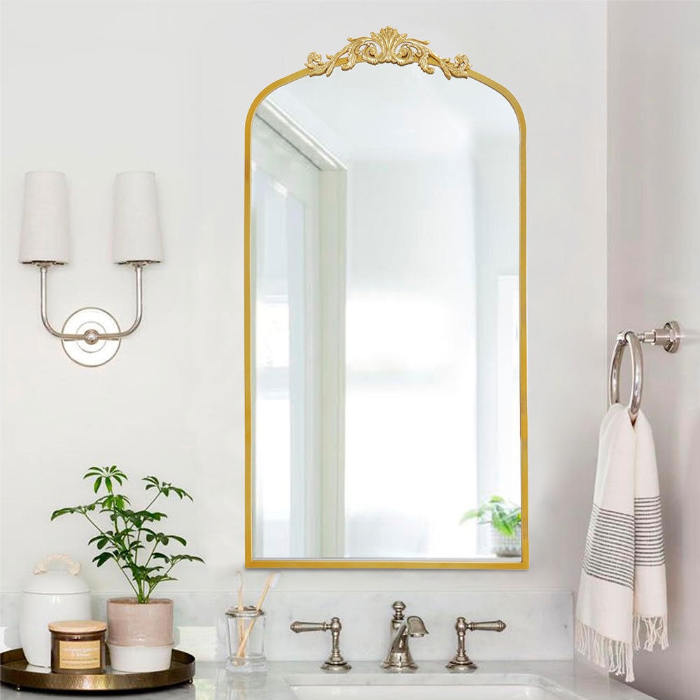Astoria Grand Dungonnell Iron Arch Mirror Gold 120cm H x 60cm W
