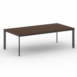 Konferenztisch PRIMO INVITATION 240x120 cm, schwarzes Metallgestell, Nussbaum