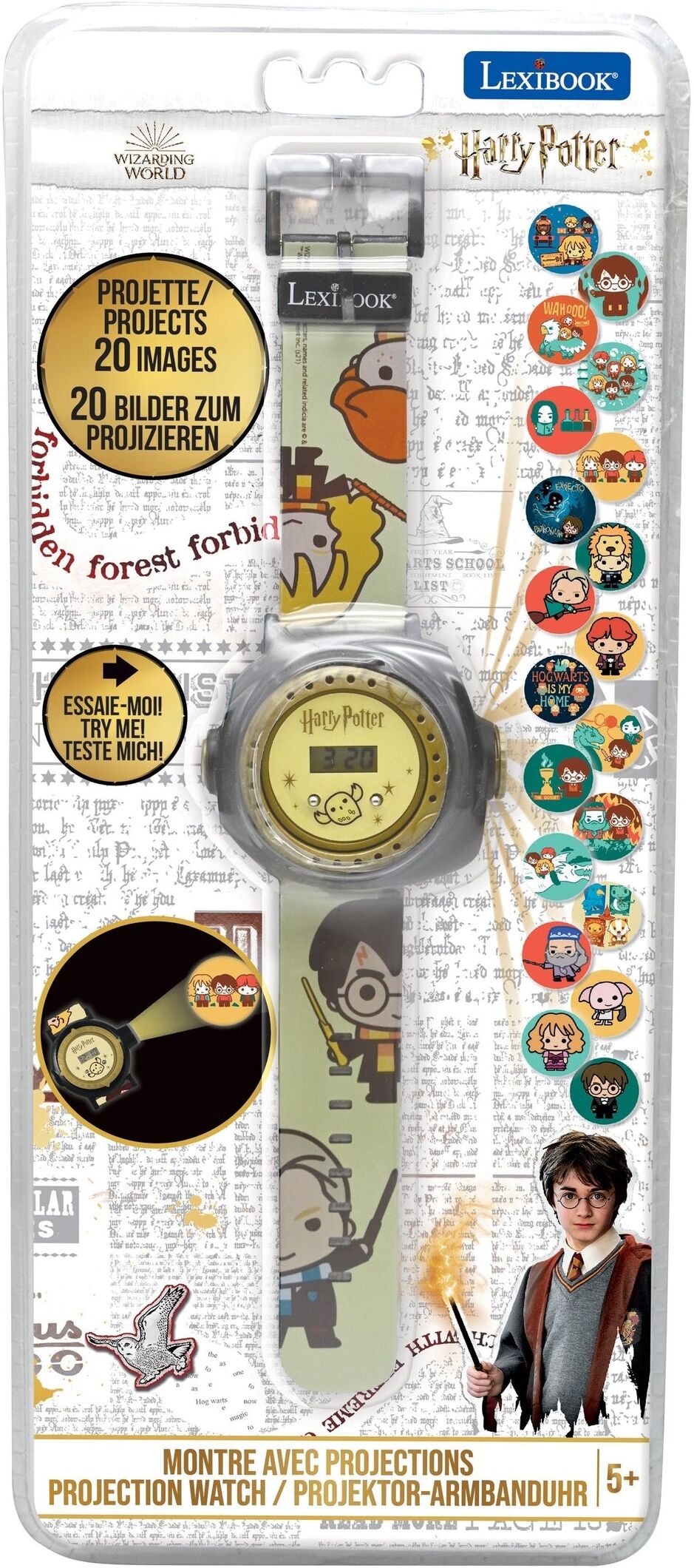Harry Potter Digital Projection Watch by Lexibook - Projects 20 Images - Adjustable Strap for Kids - Ages 3 and Over