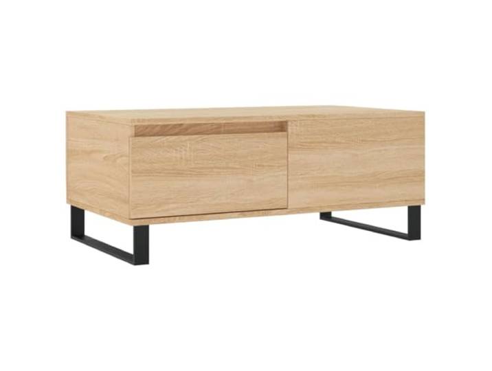 Couchtisch Eiche Sonoma 90x50x36,5cm Holzwerkstoff Metallfüße, Couchtisch, großer Stauraum, solide Tischplatte, moderner Stil