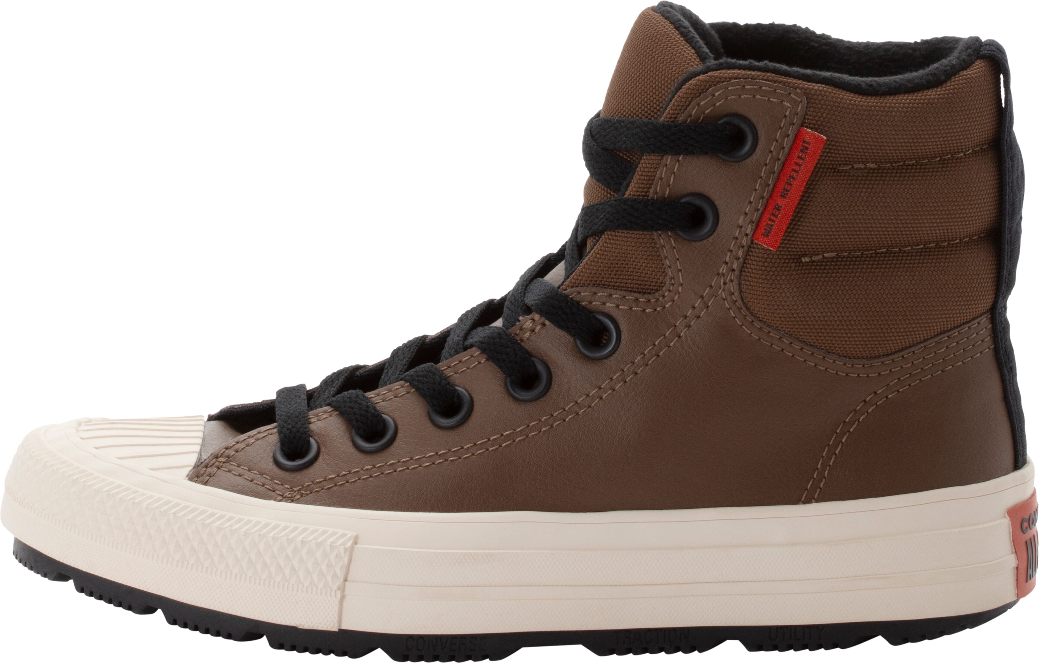 Sneaker CONVERSE "CHUCK TAYLOR ALL STAR BERKSHIRE BOO", Jungen, Gr. 37, schwarz (grounded, schwarz, light dune), Leder, Schuhe Sneaker grounded, schwarz, light dune 37