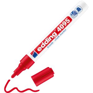 Edding Kreidestifte 4095-002, rot, Strichbreite 2 - 3mm, Rundspitze