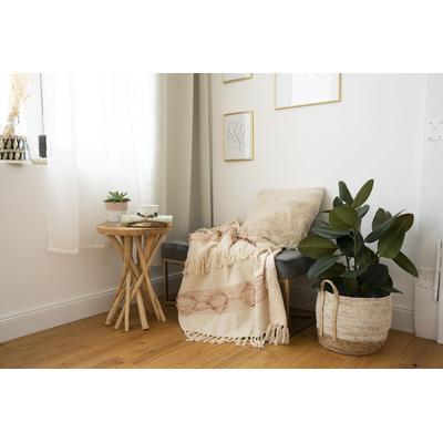 Wohndecke KAYOOM "Bohist 225", rosa, creme, B:130cm L:170cm, Baumwolle, Wolle, Wohndecken, Wohndecke