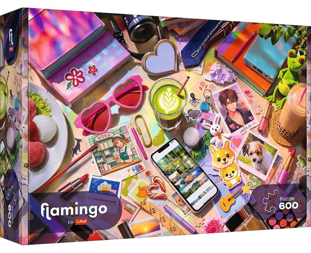 TREFL Puzzel Flamingo Mijn kaartwereld, 600 stukjes