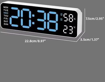 Inspired Finds 10 Inch Smart LED Wall Clock With Temperature & Calendar Minimalist Digital Desk Or Wall Display white