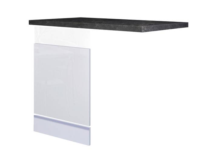 FlexWell Geschirrspülerfront, Weiß Hochglanz, Schiefer, 110x86x60 cm, Made in Germany, Küchen, Küchenmöbel, Küchenschränke, Geräteumbauschränke