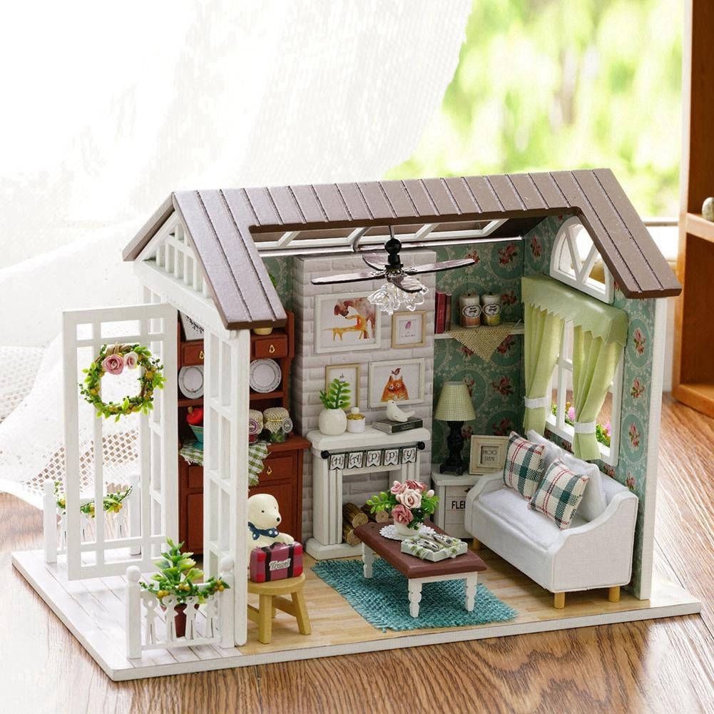 Cocosity Zelfbouw houten miniatuurhuisje knutselset voor kinderen met stofbestendige afdekking