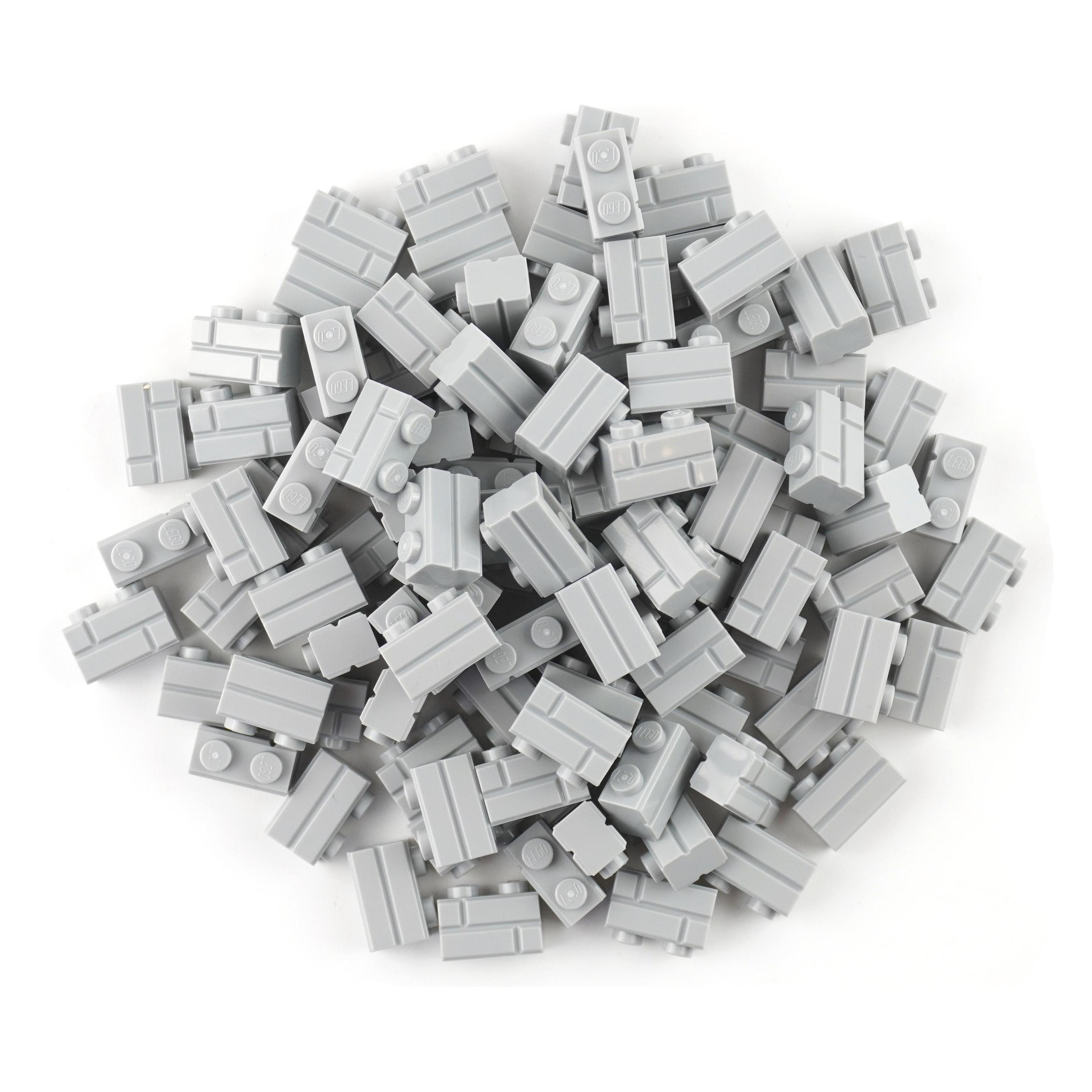 LEGO Mauersteine Hellgrau 1x2 - Mauersteine Bricks Classic Basis - 98283 Stückzahl 250x (98283, LEGO Zubehör) (98283)