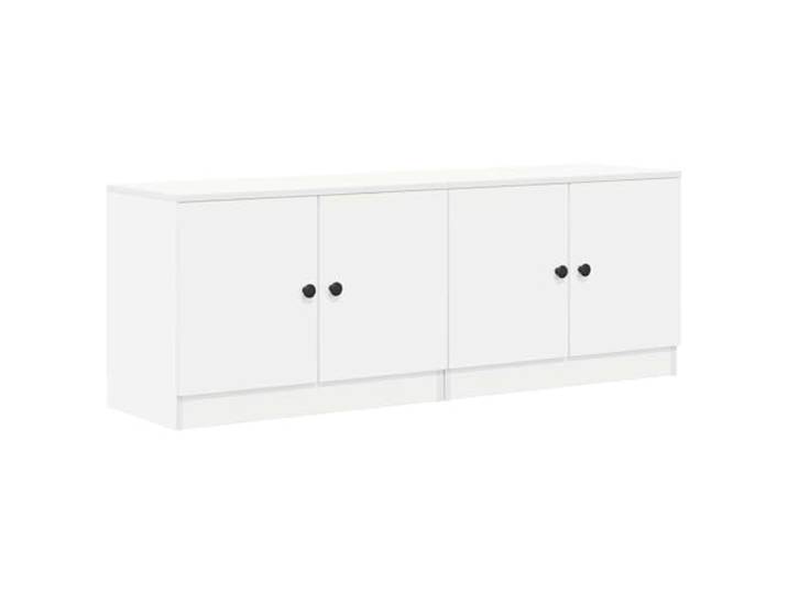 KUPTYERFG Nachttisch 2er Set Weiß 66x35x48 cm Holzwerkstoff Bettschrank Zweiteiliges Bettschränke Set für das Schlafzimmer mit robuster Holzwerkstoff Platten und 4 Türen für ordentliche Ablage.