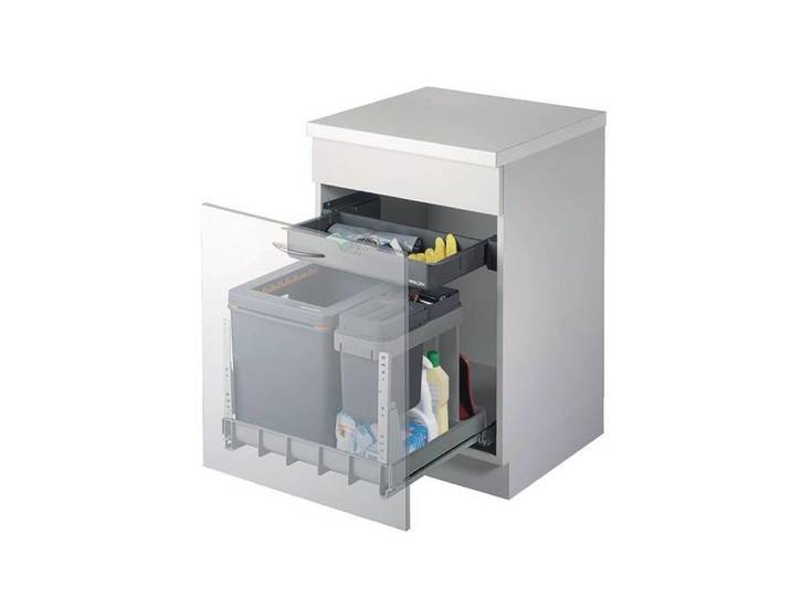 Mülleimer Müllex BOXX 55/60-R Bio , grau (anthrazit), B:55cm H:45cm T:52cm, Kunststoff, Mülleimer, Mülleimer