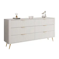 SIDEBOARD SCARLETT 6S MIT SCHUBLADEN BEIGE + GOLD