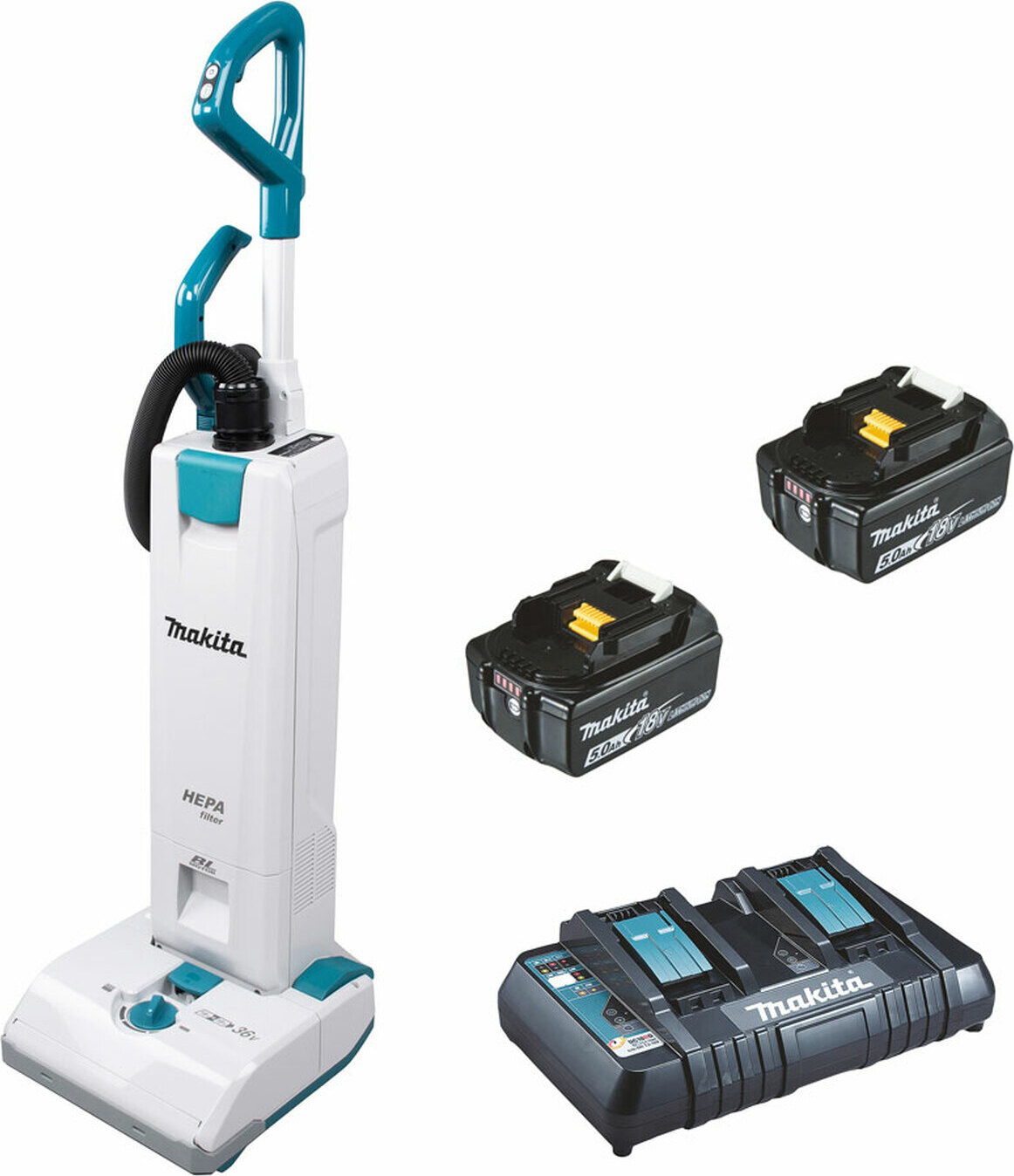 Makita DVC560PT2, Beutellos, Weiß, 5 l, Trocken&Nass, HEPA, Filterung