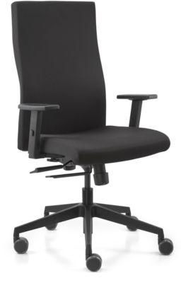 Dauphin Bürostuhl STRIKE plus comfort, mit Armlehnen, Synchronmechanik, Flachsitz, schwarz/schwarz