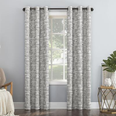Sun Zero Parrish Distressed Grid Thermal Extreme Total Blackout Grommet 1-Piece Curtain Panel, Single Panel