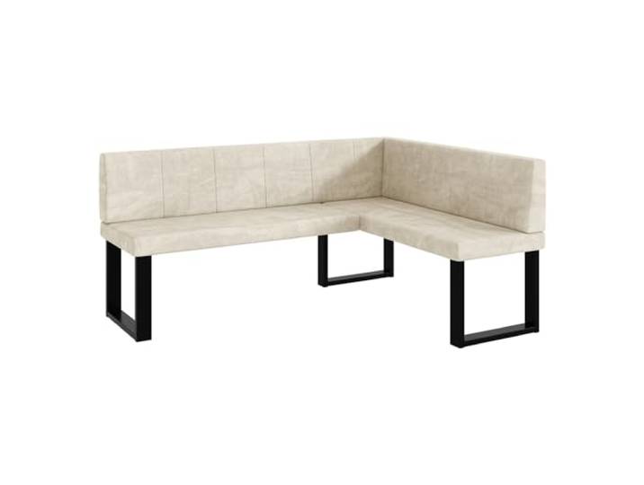 MEBLINI Eckbank für Esszimmer - Küchenbank - Essecke - Sitzecke Küche - Peter - U-Beine 128x168x87cm Rechts - Creme Samt