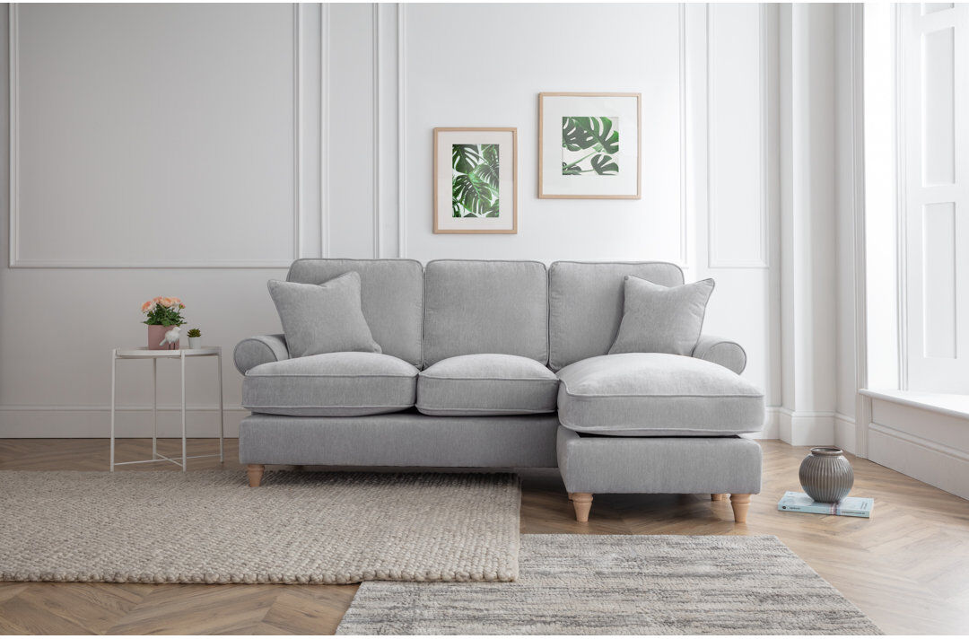 Three Posts Longfellow Corner Chaise Sofa Navy 83cm H X 206cm W X 145cm D