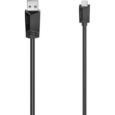 Hama USB-Kabel USB 2.0 USB-Micro-B Stecker, USB-A Stecker 3.00m Schwarz 00200609