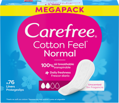 Carefree Cotton Feel Normal Protegeslips 76 un