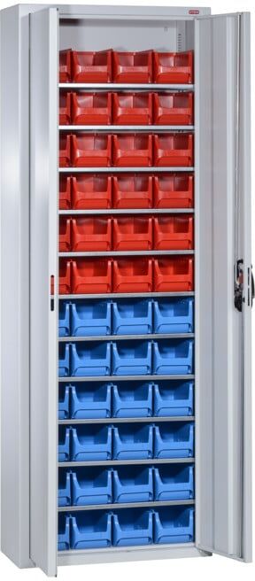 Armoire avec 48 boîtes de rangement ouvertes à l'avant STIER, H1980xL700xP300mm (904250)