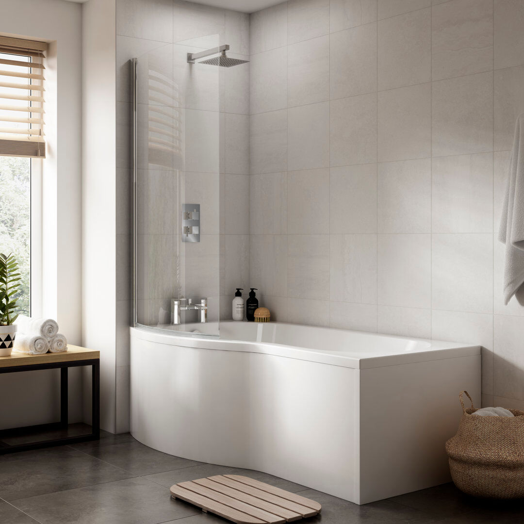 Nuie x 900mm Mounting / Installation Required Soaking Acrylic Bathtub White 1695mm L x 900mm L