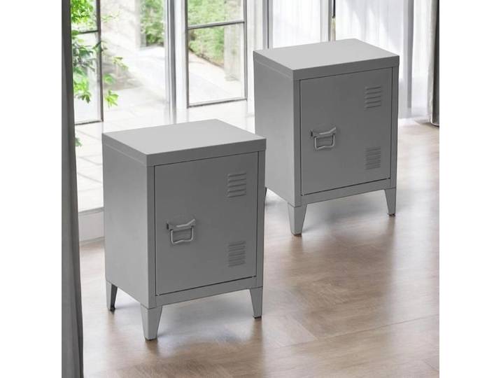Placard en métal - FURNITURER - FurnitureR - Lot de 2 - Portes affleurantes - 40 5x30x57 cm