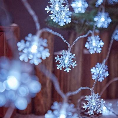 Uplifted Finds LED Snowflake String Garland Fairy Lights USB & Battery Powered Christmas Tree Decor cold White usb 3m 20leds
