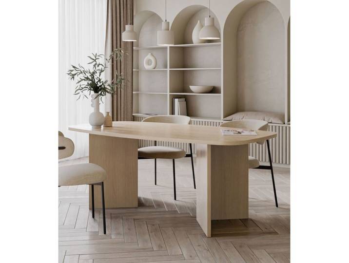 Table à manger rectangulaire – PIANO – aspect chêne Lindberg – 190x100 cm