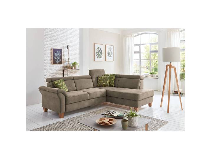 Ecksofa Vignols Braun Microfaser Flavie 245 x 100 x 193cm Ausrichtung rechts ohne Schlaffunktion Modern
