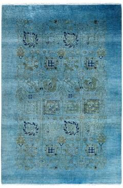 Overton "Vibrance One-of-a-Kind Hand-Knotted Area Rug - Blue, 3' 10"" x 5' 8"" - 3' 10"" x 5' 8"""