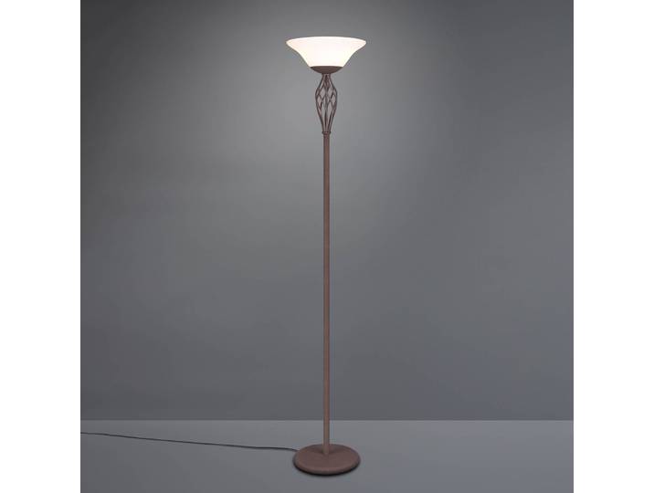 Trio Lighting Stehlampe Rustica, braun / rost, für Wohn- / Esszimmer, Metall, Antik, Stehlampe