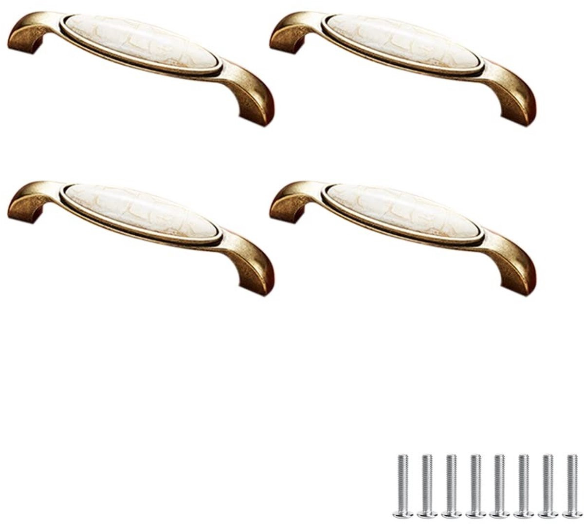 Dailygoods Kastdeurgrepen Vintage Keramisch - Boogvormige Meubelknoppen - 128mm