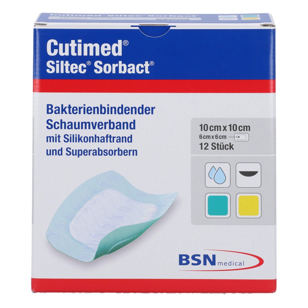 BSN medical GmbH Cutimed Siltec Sorbact Pu-verb.10x10 cm 13574412