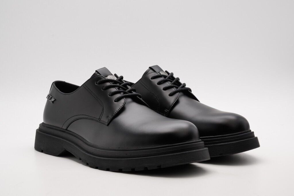 Schnürschuh REPLAY "PIERCE URBAN", Herren, Gr. 44, Textil, schwarz, Lederimitat, unifarben, Schuhe Schnürschuh, Halbschuh, Business-Schürer mit Logo schwarz 44, Textil