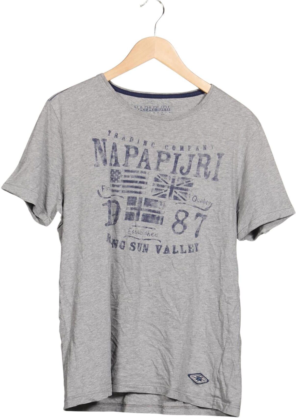 Napapijri Herren T-Shirt, Grau, Gr. XL, Baumwolle - Second Hand