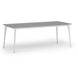 Konferenztisch PRIMO OMEGA, 200x90 cm, weißes Metallgestell, Graphit