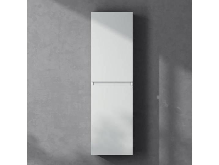 Sogood Meuble Colonne Salle de Bain Suspendu 35x20x120cm Colonne de Rangement Armoire Latérale Blanc Mat Design Verona