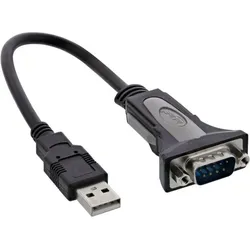 INLINE USB 2,0 zu Seriell Adapterkabel, USB A an 9pol Sub D Stecker, 0,25m
