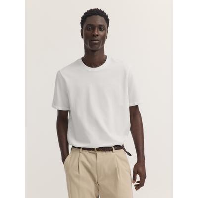 T-Shirt BUGATTI "Oversized Fit", Herren, Gr. XL, 20, ecru, 100% Baumwolle, unifarben, oversize, Rundhals, Shirts T-Shirt, Oversized Fit Baumwolle Rundhals Brustprint