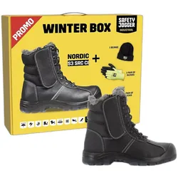 Safety Jogger, Sicherheitsschuhe, SI9500450 Winterbox Nordi Sicherheitsschuh, Mütze, Handschuhe und Socken (S3, 45)